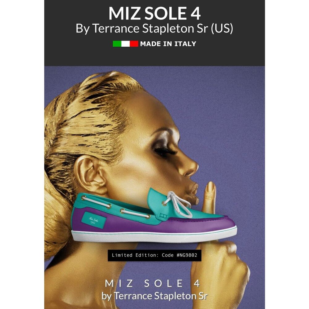 MIZ SOLE 4 by Terrance Stapleton Loafer Bow Shoes Sz 10 M, Made In ITALY New